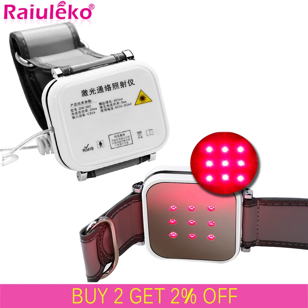 650nm Laser Therapy LLLT Wrist Watch Laser Low Frequency Diabete Hypertension Cholesterol Treatment Diode Watch Laser Irradiator