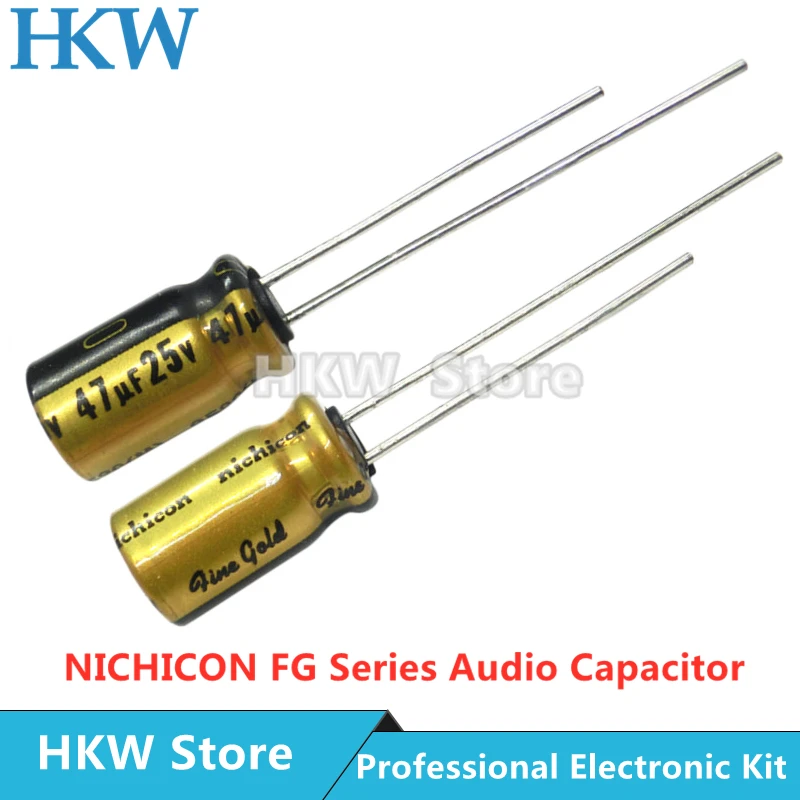 10pcs/lot 47UF 25V 6.3X11mm Nichicon FG Series Fine Gold HiFi Audio Capacitor 25V47UF New and Original 47UF25V 6*11mm