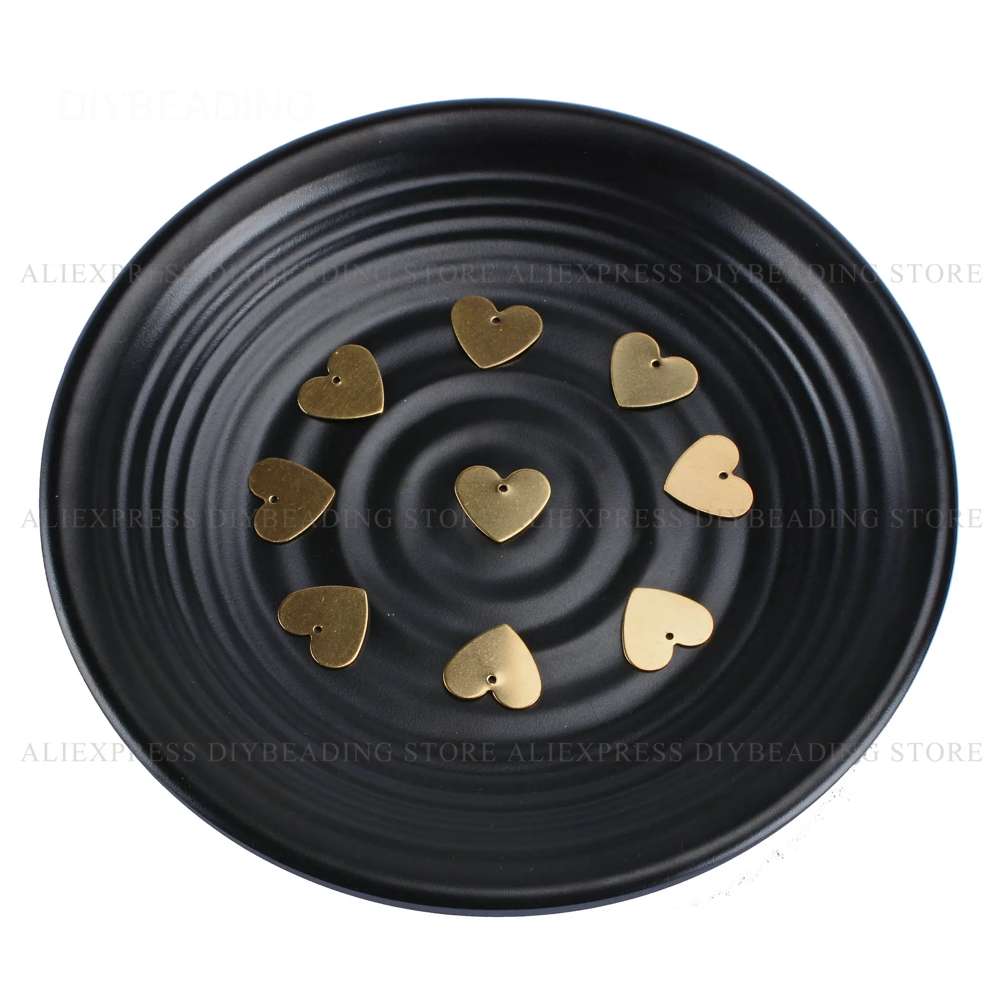 20-1000 Pcs Brass Heart Charms Finding for Jewelry Making Love Heart Flat Blank Engraving Stamping Tag Lots Wholesale (14*16mm)