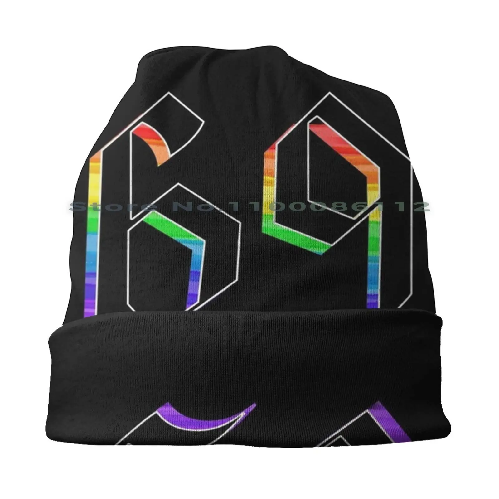 69 6ix9ine Rainbow Number Design Beanies Knit Hat 69 6ix9ine Number Rainbow Gooba Trollz Punani Sixnine Brimless Knitted Hat