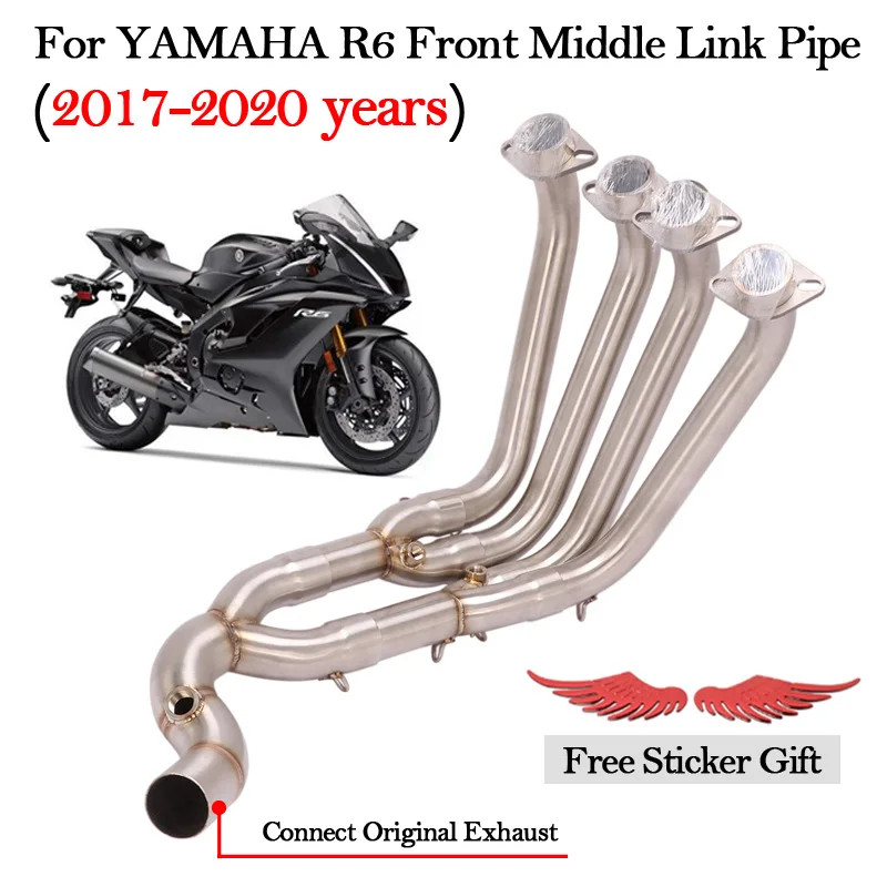 

Slip-On For YAMAHA YZF R6 YZF-R6 2017-2020 Motorcycle Escape Muffler Modified Front Middle Link Pipe Connect Original Exhaust