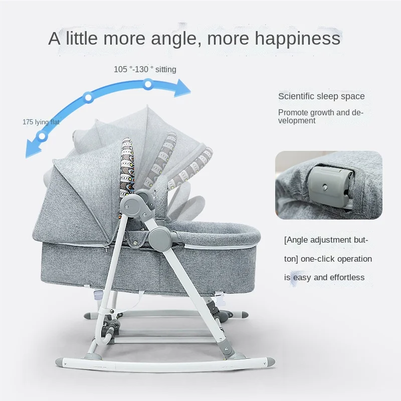 LazyChild Cuna 4 en 1 con mecedora convertible para bebé - imagen 5