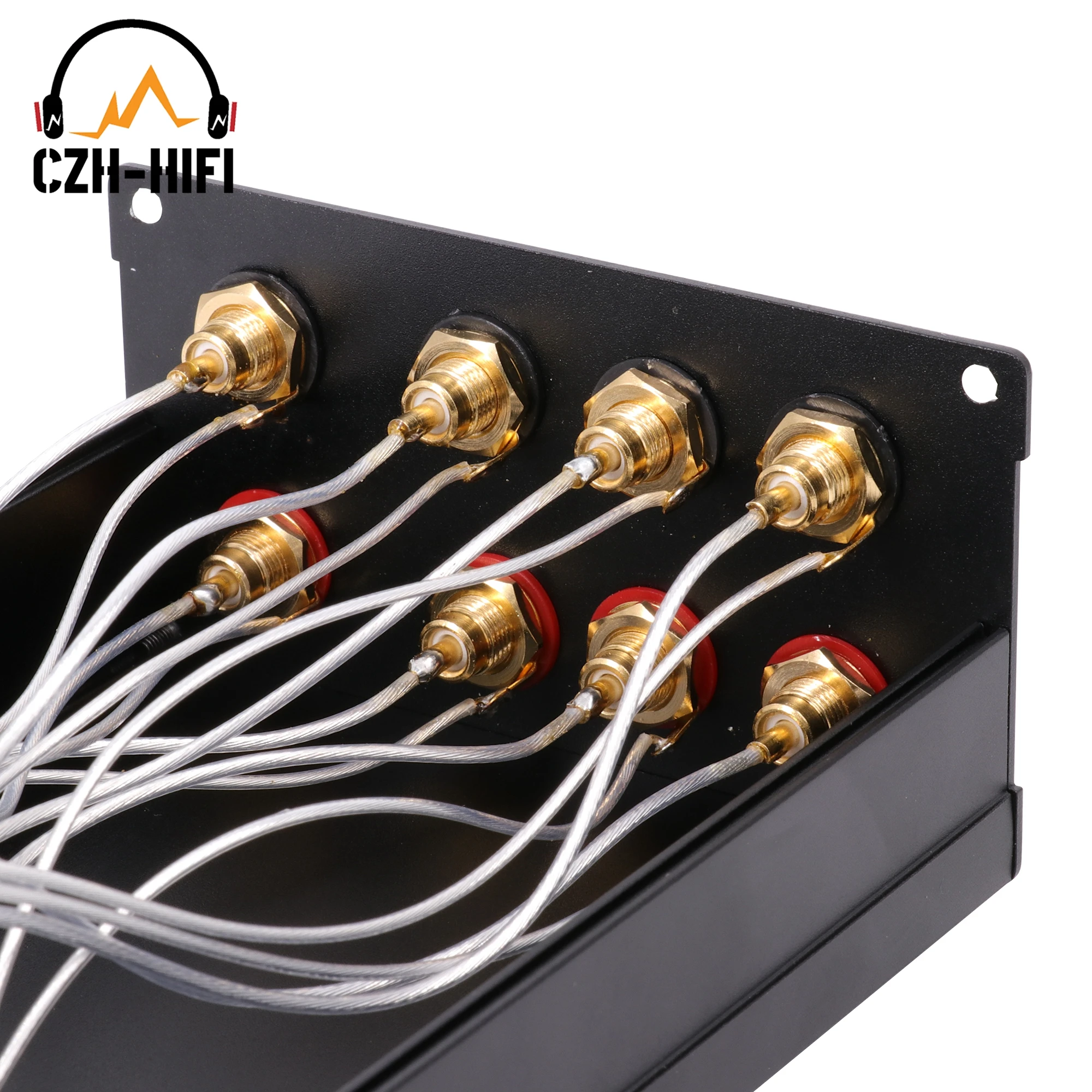 1PC Bearbeitete Volle Aluminium Audio Source Selector Switcher Converter HiFi Sound Ausgang Splitter RCA CD-Player Plattenspieler TV DVD – Detail 7