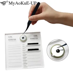 2 in 1 Acrylic False Eyelashes Stand Glue Pad Pallet Lashes Holder with Tick Mark Fake Lashes Extension Essential Tools