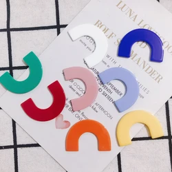 10 pieces / lot Candy colored geometric C-shaped semi-circular acrylic patch jewelry earrings accessories material