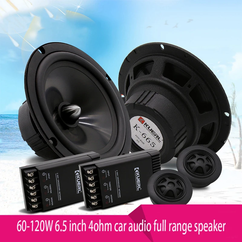 

60-120W 6.5 Inch 4ohm Car Audio Full Range Speaker Modified Front Door Speaker Treble Midrange Bass Car Audio Set Speaker