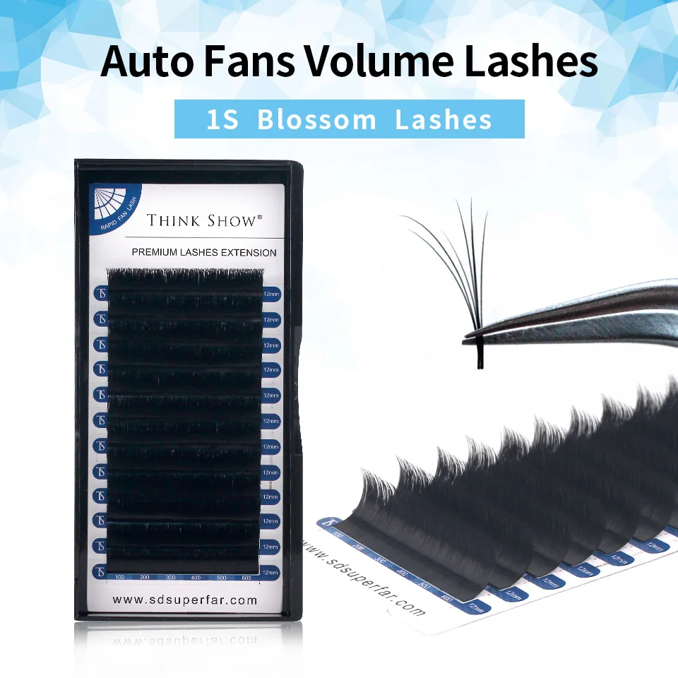 ขนตาปลอม NEWCOME รุ่น Easy Fan Volume แบบดอกไม้ ขนตาปลอมมิงค์ธรรมชาติ นุ่ม 1S ขนตาแบบดอกบาน ขนตาปลอมแบบดอกคามิลเลีย สำหรับต่อขนตา