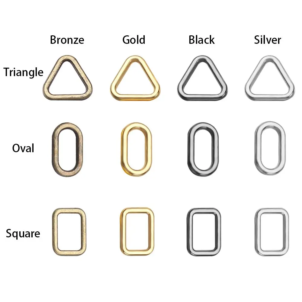 20Pcs Newest 4mm Doll Bag Buckle Mini Ultra-small Square/Triangle Buttons Tri-glide Luggage Hardware Diy Dolls Bag Accessories