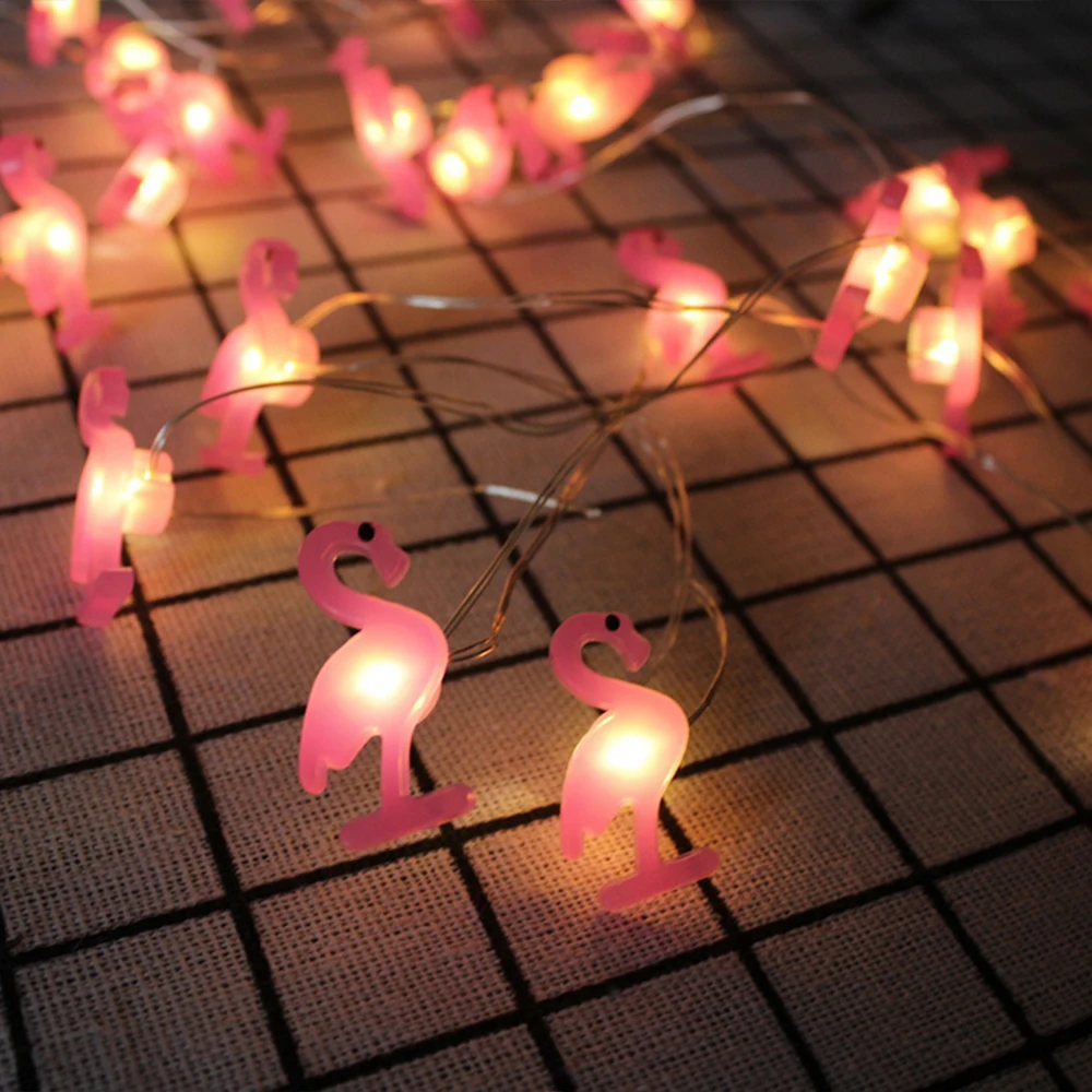 Battery Powered LED String Light 2M 20LEDs Fairy Pineapple Rainbow Flamingo Unicorn Star Shape LED Garland Light for Decoration