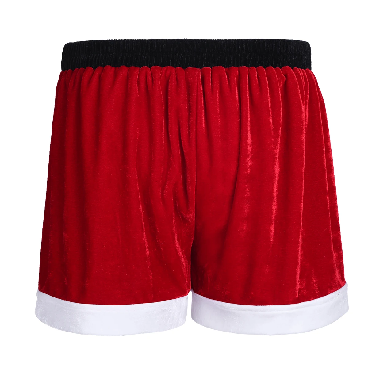 Men's Flannel Christmas Santa Claus Costume Boxer Shorts Xmas New Year Holiday Cosplay Santa Trunks Boxer Shorts Red Bottoms