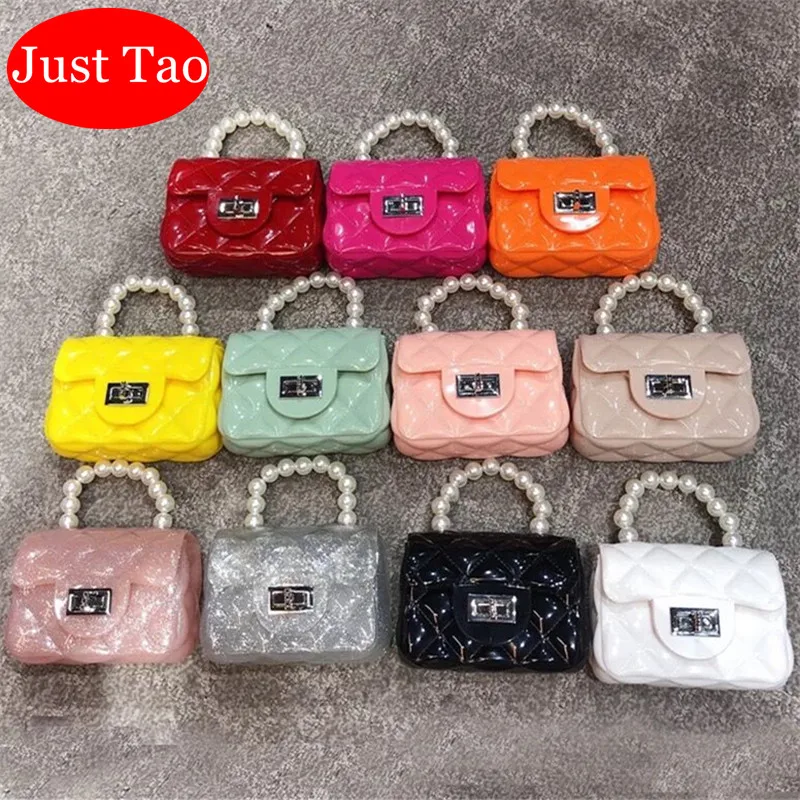 

Just Tao! Summer Bag jelly pearl handbags Girls mini shoulder bags Toddlers Small totes Candy Colors crossbody Bag Purse JT129