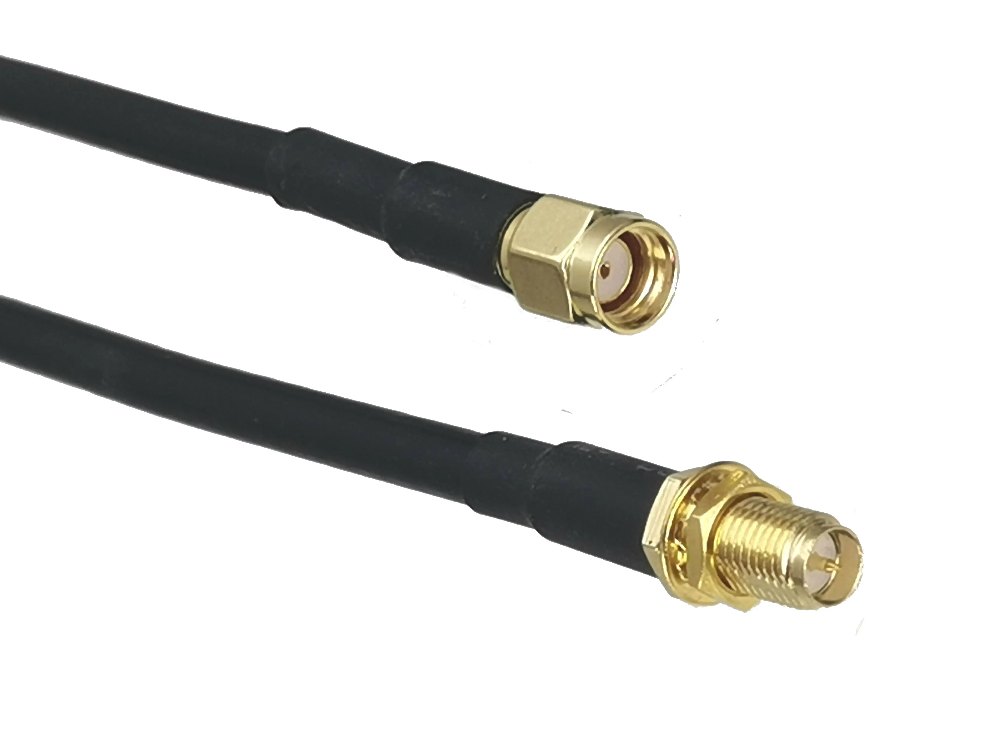 Rg58 cabo gêmeo para embutido feminino plugue embutido reto 6 polegadas ~ 20m