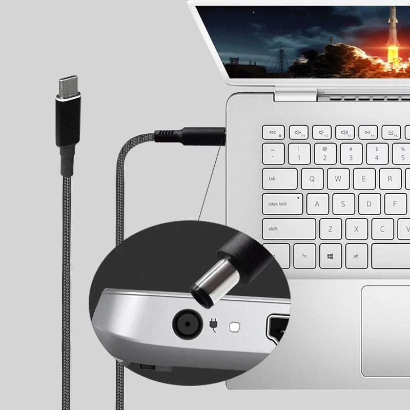 100W Kabel Usb Type C Pd Naar 7.4*5.0Mm Dc Jack Laptop Oplader Connector Converter Voor Dell Latitude E6320 E6330 E6400 E6430 E6410