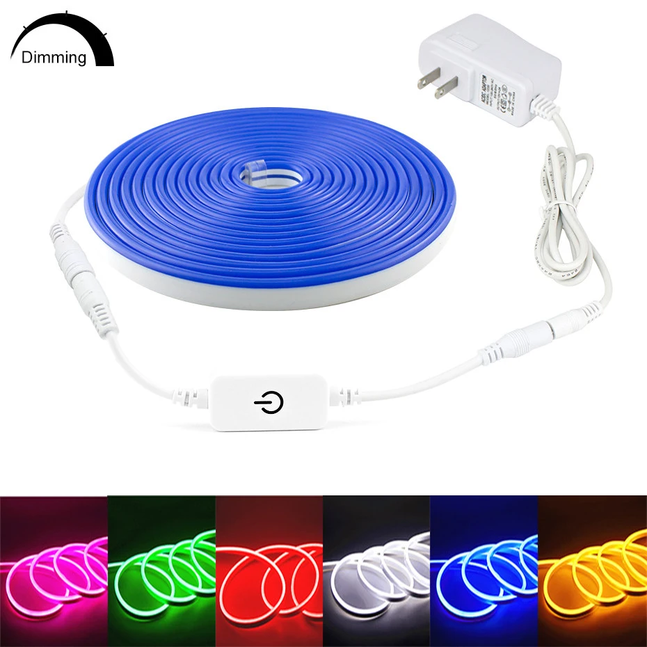 Waterproof Led Neon Light Led Strip 12V Dimmable Touch Sensor / Hand Sweep Sensor IP67 Flexible Led Tape Light 1M 2M 3M 4M 5M