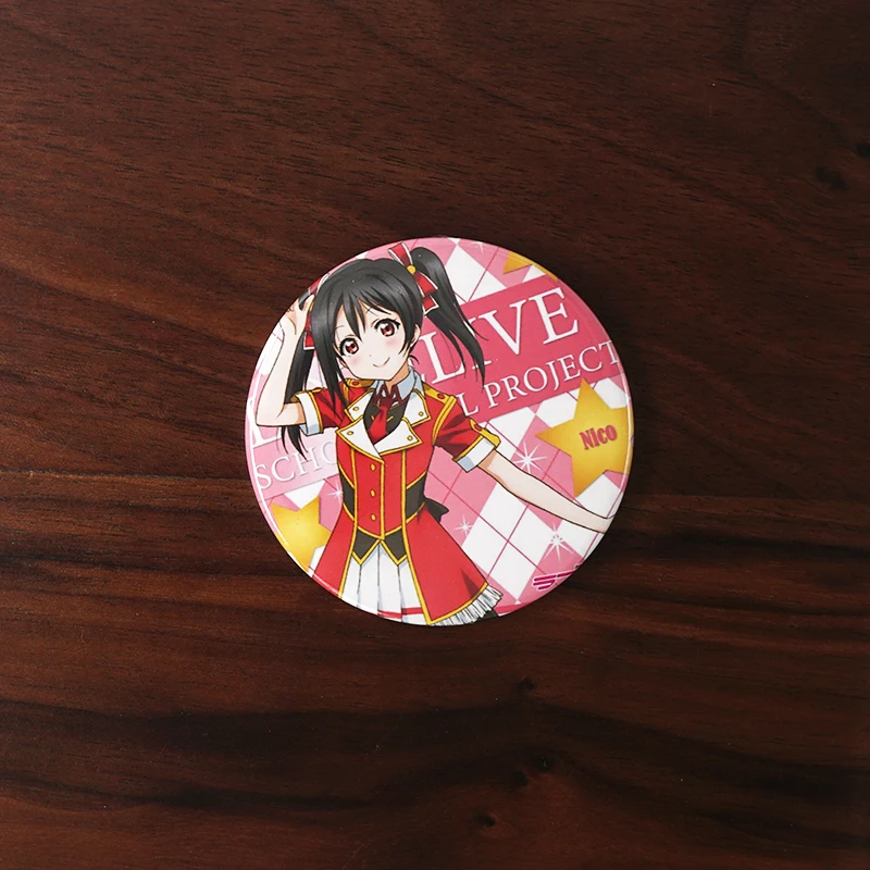 Love Live μ's Anime Badge Honaka Kousaka Eli Kotori Umi Rin Maki Nozomi Hanayo Yazawa Nico Lovelive Metal Badge Brooch Pins