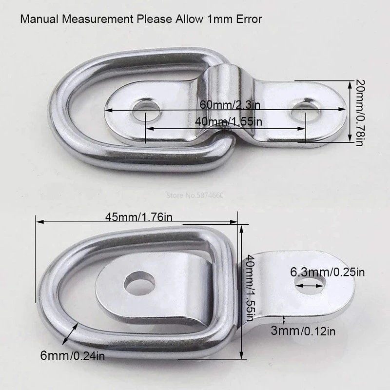 10/5PCS Cargo Lashing Surface Mount D Ring Staple Cleat Tie Down Trailers For Vans Trucks Horsebox Boat Ropes Car Fastener Clip