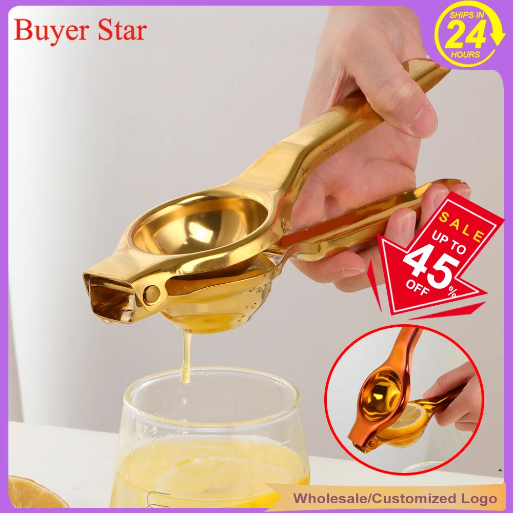 1pc Gold Lemon Squeezer Stainless Steel Orange Fruit Juicer Metal Manual Juicer Easy use Fruit Pressing Tool Kitchen Accessories