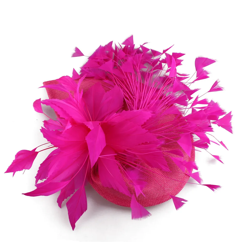 Charmante orange Feder Hochzeit Haars pangen Fascinators Hut Blume Braut Kopf bedeckung Schleier Frauen Party verheiratet Haar Zubehör syf678 – Detail 21