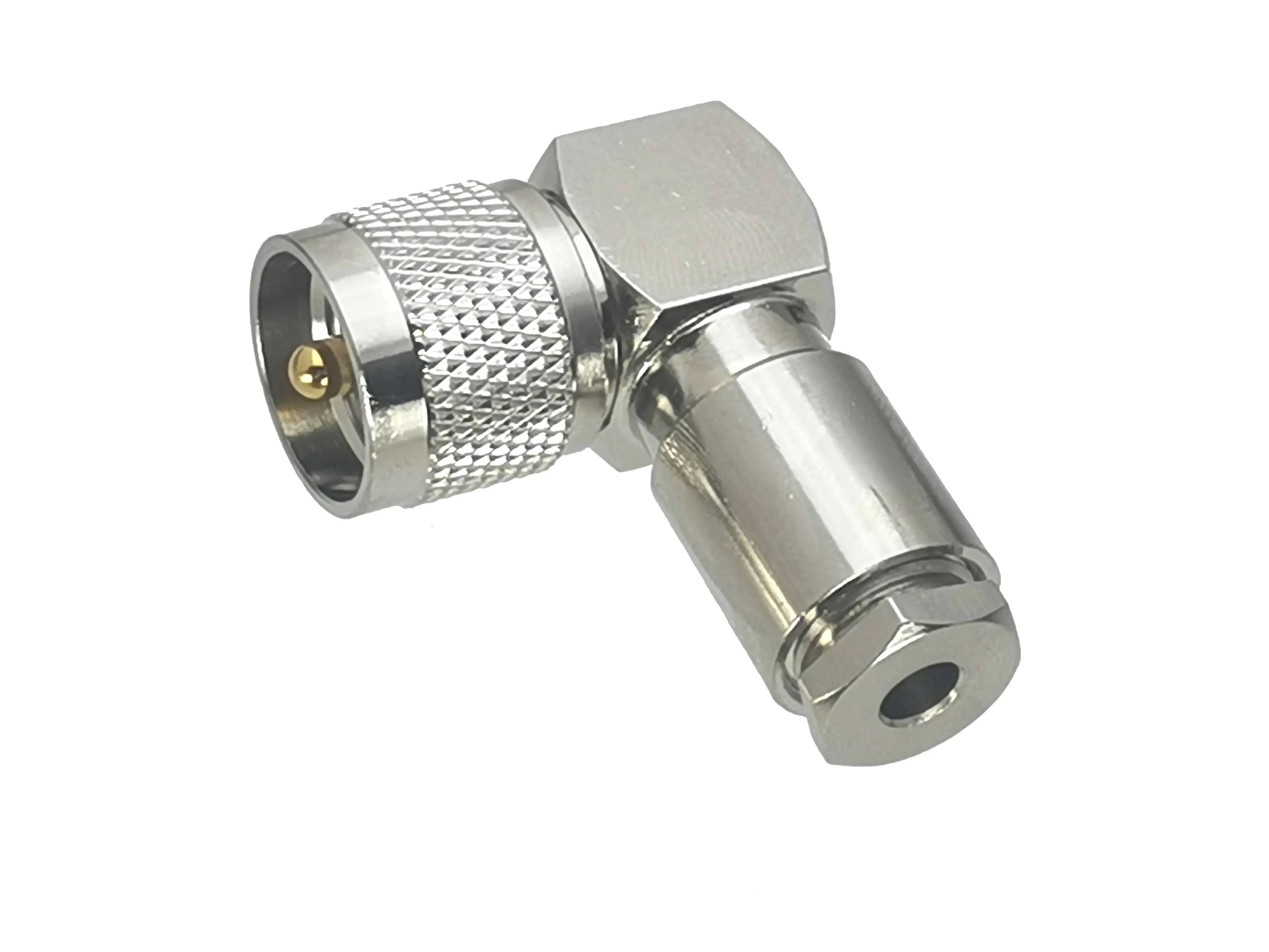 10Pcs Connector UHF PL259 Male plug Right angle Clamp RG58 RG142 LMR195 RG400 RF Adapter Coaxial High Quanlity