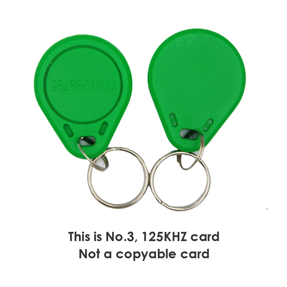 100pc/lot 125khz RFID Keychain NO3 ID Keyfob RFID Tag TK4100 Access Control Card Sticker Key Fob  Ring Proximity code numerical