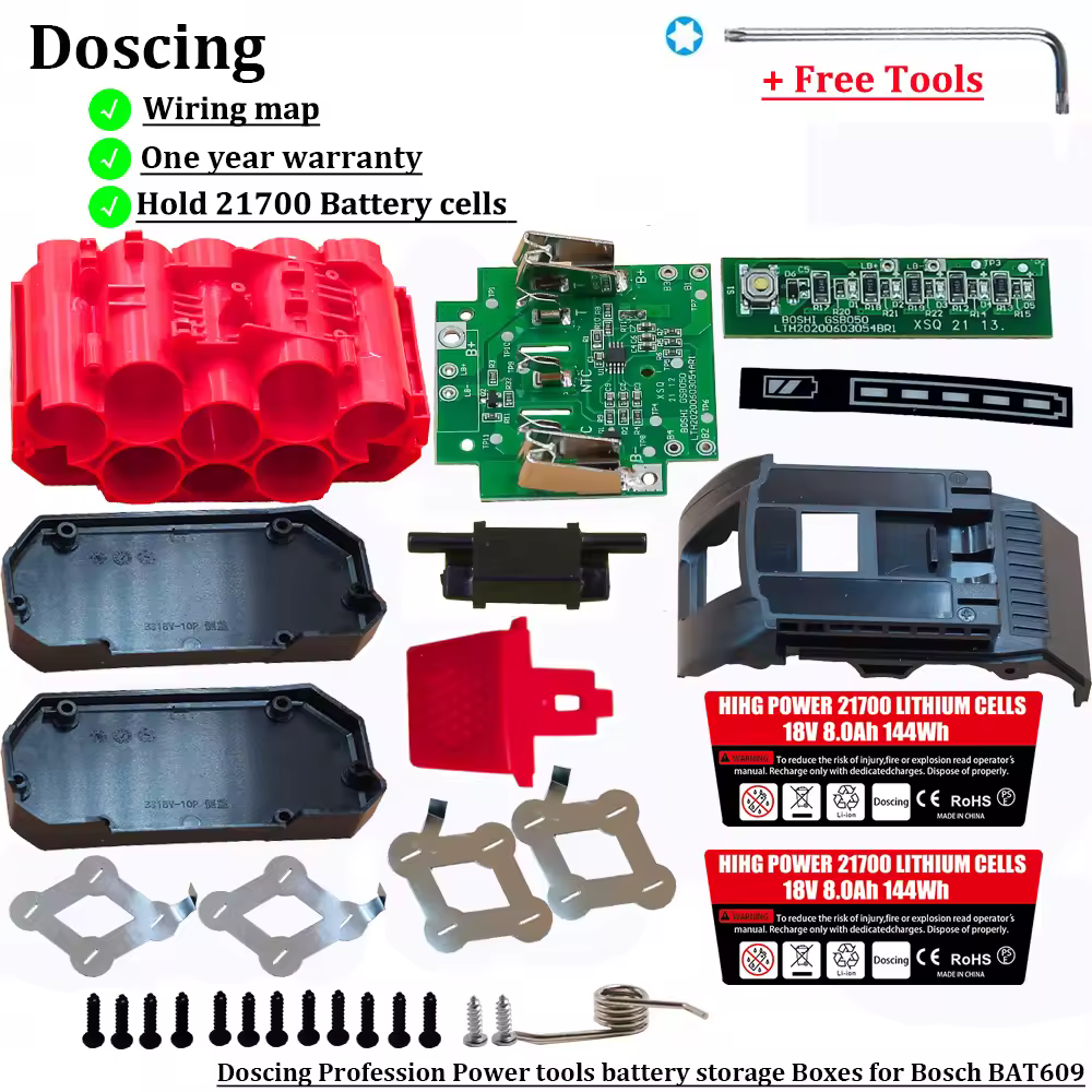 Doscing 21700 BAT618 18 V Lion Batterie Kunststoff Fall PCB Lade Schutz Platine Shell Für Bosch BAT610 BAT609 BAT618G