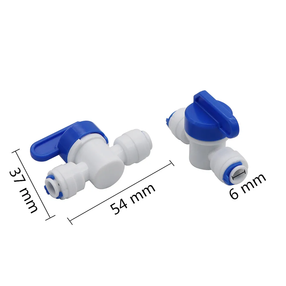 2 Pcs 6mm Slip lock Quick-connect Ball Valve Through Switch 1/4 Inch Joint Valve Butt Pneumatic Pipe Connectors Fittings