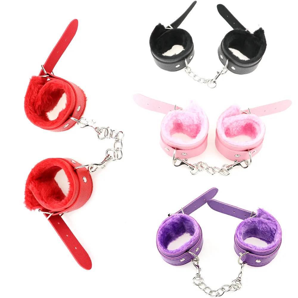 PU Leather Handcuffs For Sex Ankle Cuff Restraints Bondage Whips BDSM Slave Cosplay Adult Supplies Sex Toys For Couples Women