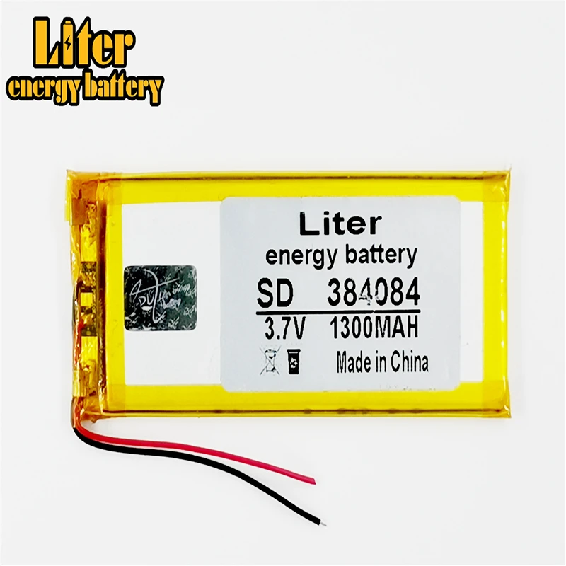 3.7V 1300mAh lithium Tablet polymer battery 384084PL navigator MP3 GPS universal rechargeable battery