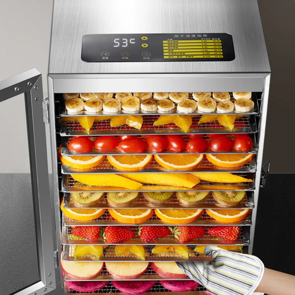 Essiccatore di frutta a 12 strati per disidratatore di alimenti per verdure verdure commerciali snack per animali domestici asciugatrice robot da cucina