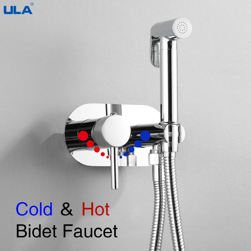 ULA Brass Toilet Bidet Spray Hot Cold Handheld Bidet Diaper Set Bathroom Shower Set Shattaf Sprayer Jet Douche Kit Portable