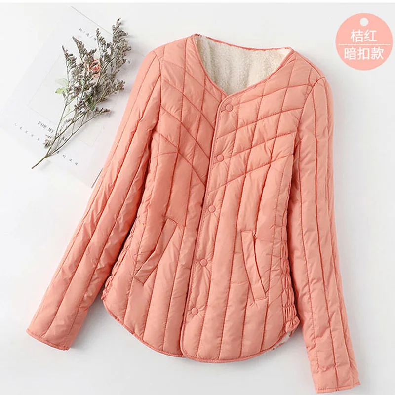 2024 New Autumn Winter Add  Velvet Thicken Women's Cotton Liner Short Lnner Wear External Wear Keep Warm Slim Base Ladie Jacket