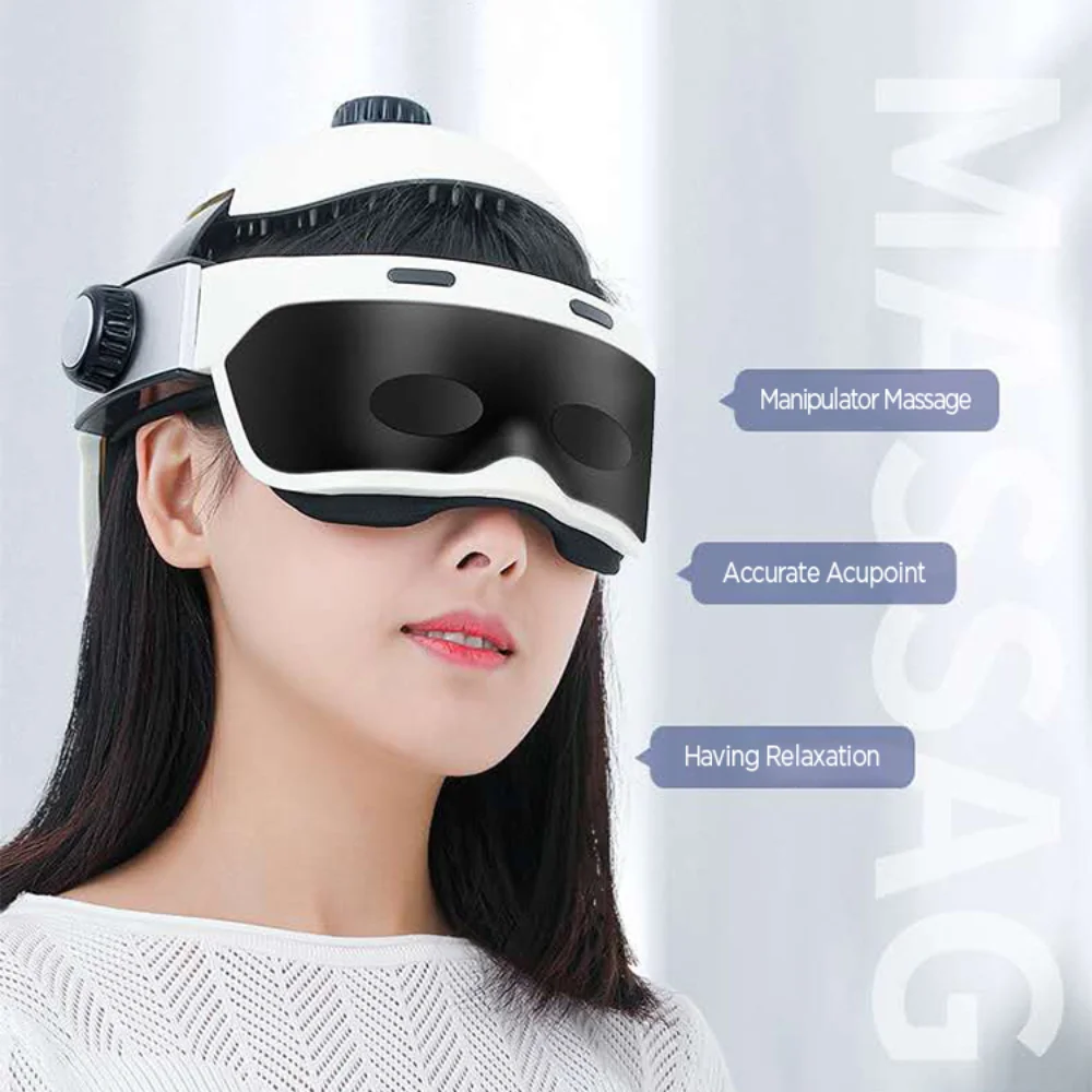 Elektryczny masażer do głowy masaż mózgu kask z muzyką regulowany rozmiar punkt akupunktury urządzenie do masażu głowy ciśnienia powietrza