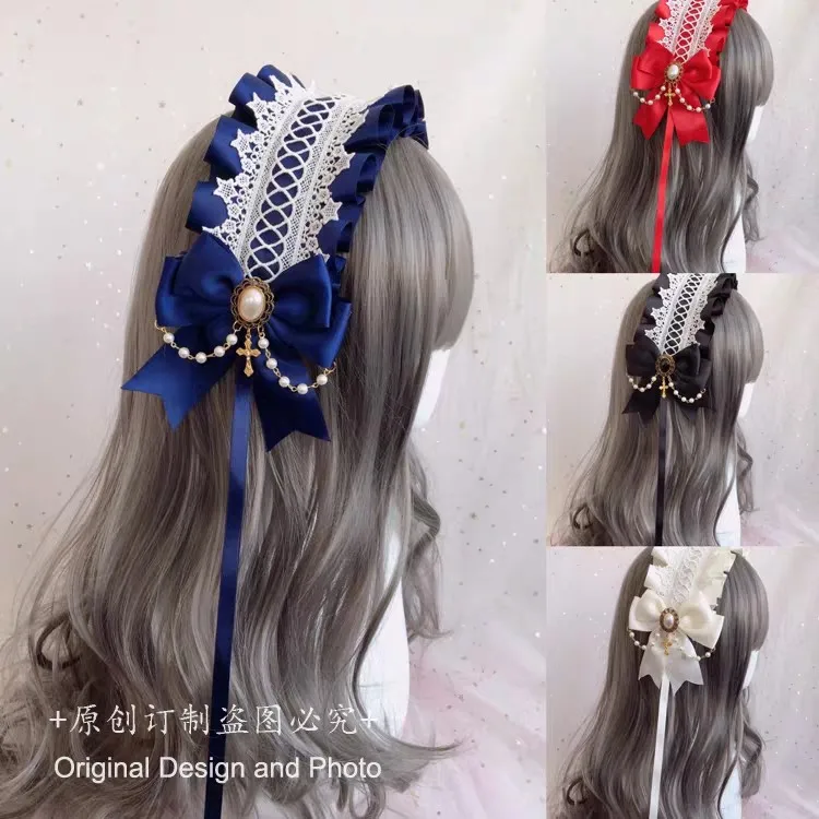 Lolita headdress Japanese style Gothic dark sweet hair accessories Maid headband