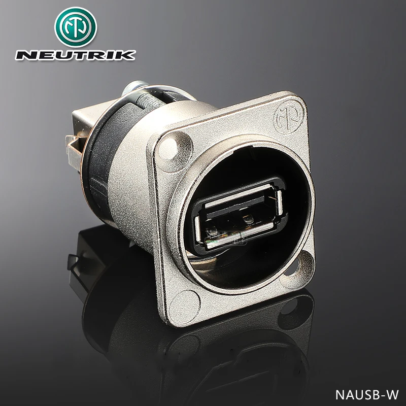 Neutrik Reversible USB 2.0 Gender Changer (Type A & B) NAUSB-W D-shape Housing Dock Multimedia Date Chassis Connector Adapter