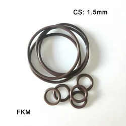 10pcs FKM Rubber O-Rings Seal CS 1.5mm Fluorine Rubber Washers OD 4.5mm~65mm Sealing Elastic Band Water Seal Ring Gasket