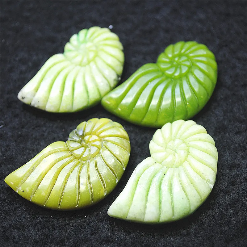 3PCS Beads Collections Nature Canadian Jade Material Natural Semi Precious Stone 35X21MM Wholesale Free Shippings