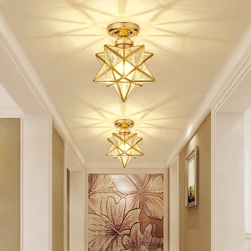 

Nordic Pentagram LED Ceiling Lights Corridor Aisle Lamp Indoor Lighting Living Room Decoration Art Deco Ceiling Lights For Home