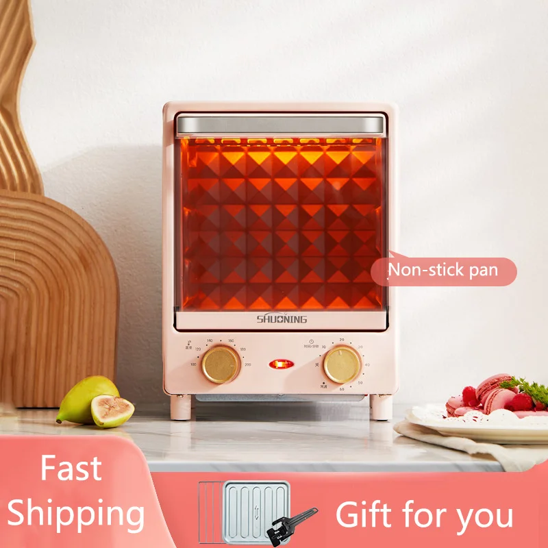 12-литровая электрическая духовка, многофункциональный таймер с контролем температуры для бытовой выпечки, машина для завтрака, хлебопечка, тостер 220 В KX12