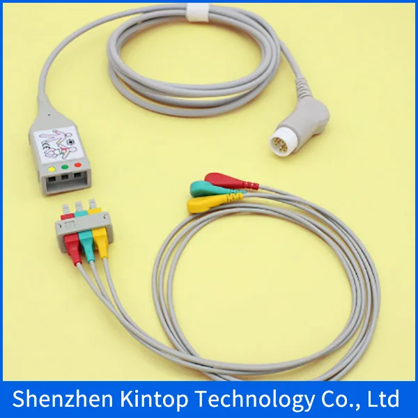 Compatible New  M1500A M1510A  3 Lead trunk cable and leadwire for HP/Philips VM4/V24/M3001A/M4735A/78352C 12PIN