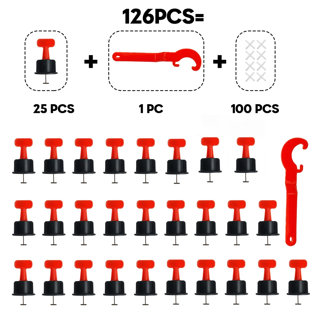 

NEW 126Pcs Level Wedges Tile Spacers For Flooring Wall Tile Spacer Carrelage Tile Leveling System Leveler Locator Spacers Plier