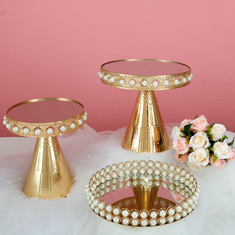 

1-6pcs Peral Round Metal Cake Stands | Cupcake Display Perfect for Weddings, Tea Parties, Birthday Parties and Celebrations