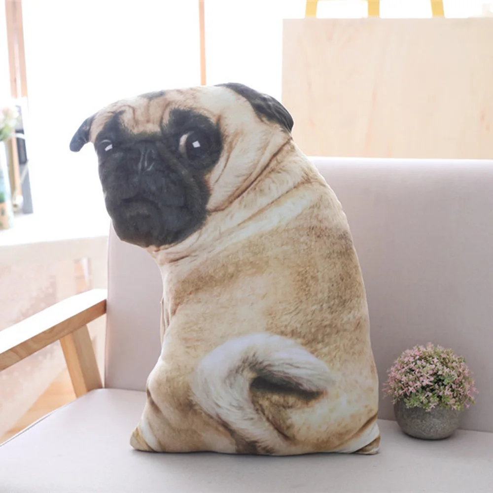 Simulation Creative Sharp Pug Dog Children Stuffed Plush Toy Pillow Birthday Christmas Gifts