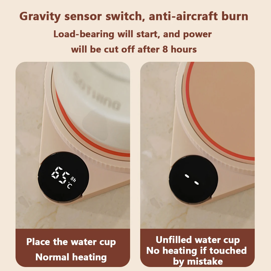 YOUPIN SOTHING Smart Touch Heating Cup Warmer Pad Heating Constant Temperature Coaster Automatic Shutdown Cup Fast Heater