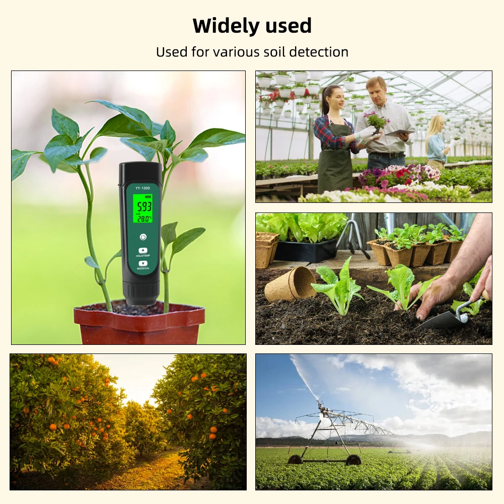 3 en 1 Sol Numérique CE Humidité Température Mètre Testeur D'humidité LED Affichage Supprimer Sondes Analyseur De Test pour La Plantation Outil Agricole