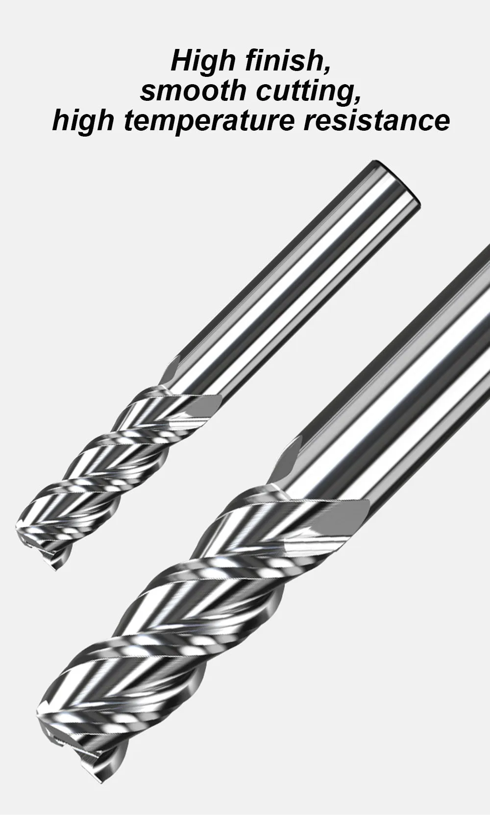 HRC55 Holzbearbeitungswerkzeuge Gerade Nuten CNC Hartmetall-Schaftfräser Aluminium Kupfer Holzfräser Fräswerkzeuge – Detail 3