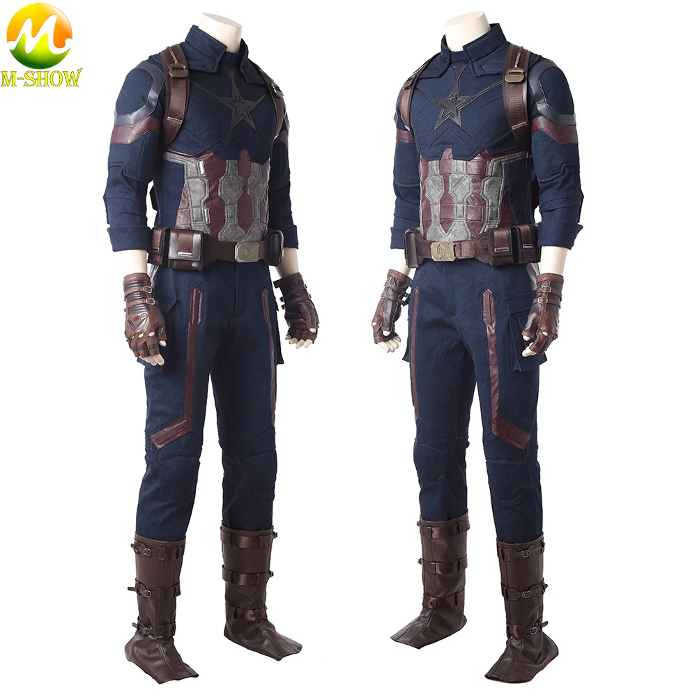 Infinity War Superhero Captain Steve Rogers Cosplay Kostuum Mannen Outfit Voor Volwassen Mannen Halloween Uniformen Gratis Custom Made