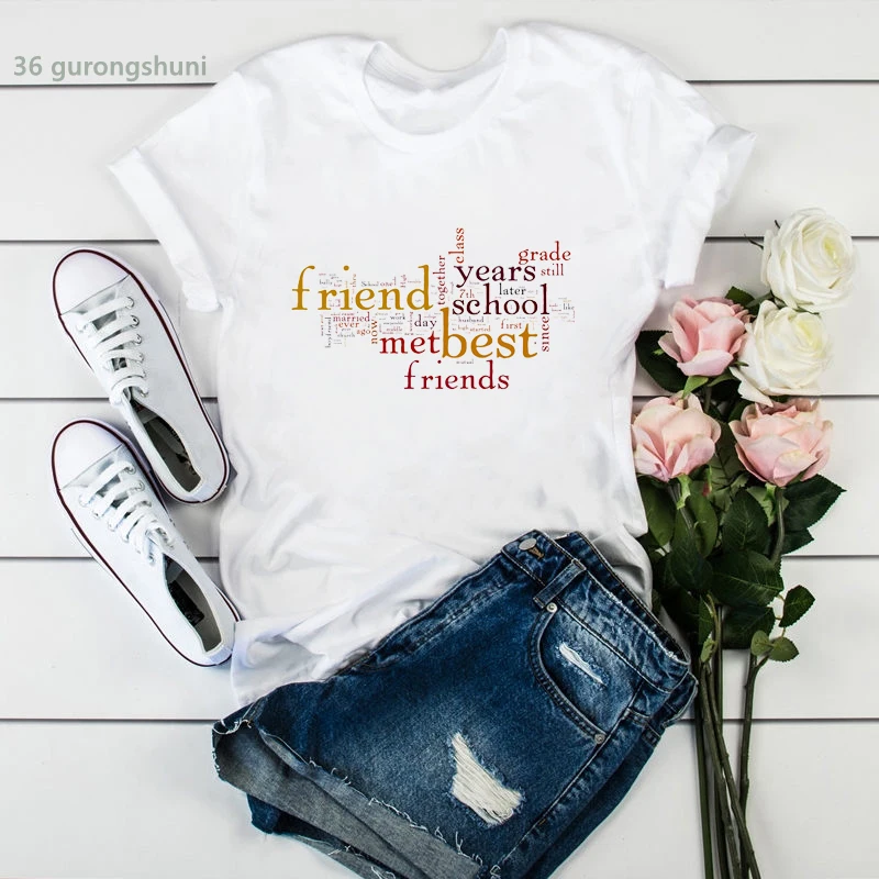 

Fashion new Tee shirt femme Best Friends Forever, Friendship Day print women t-shirt summer Harajuku camiseta mujer tshirt tops