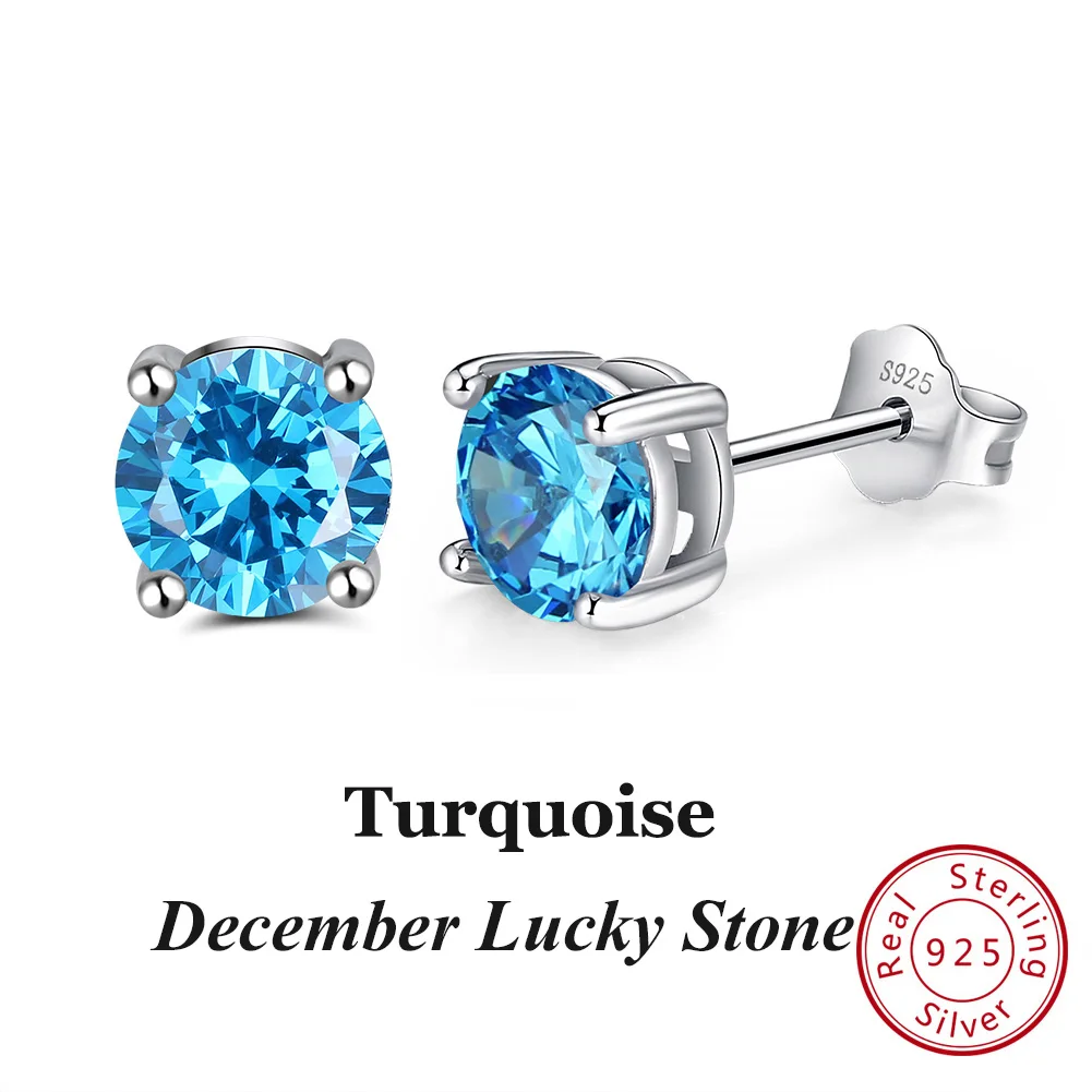 ORSA JUWELEN 925 Sterling Silber Ohrringe Frauen 12 Farbe Monat Glück Birthstone AAA Cubic Zirkon Ohrringe Mädchen Schmuck SE84