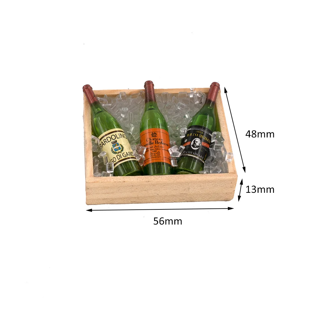 1/12 Dollhouse Miniature Accessories Mini Ice Wine Bottle Set Simulation Drinks Model for Doll House Decoration ob11