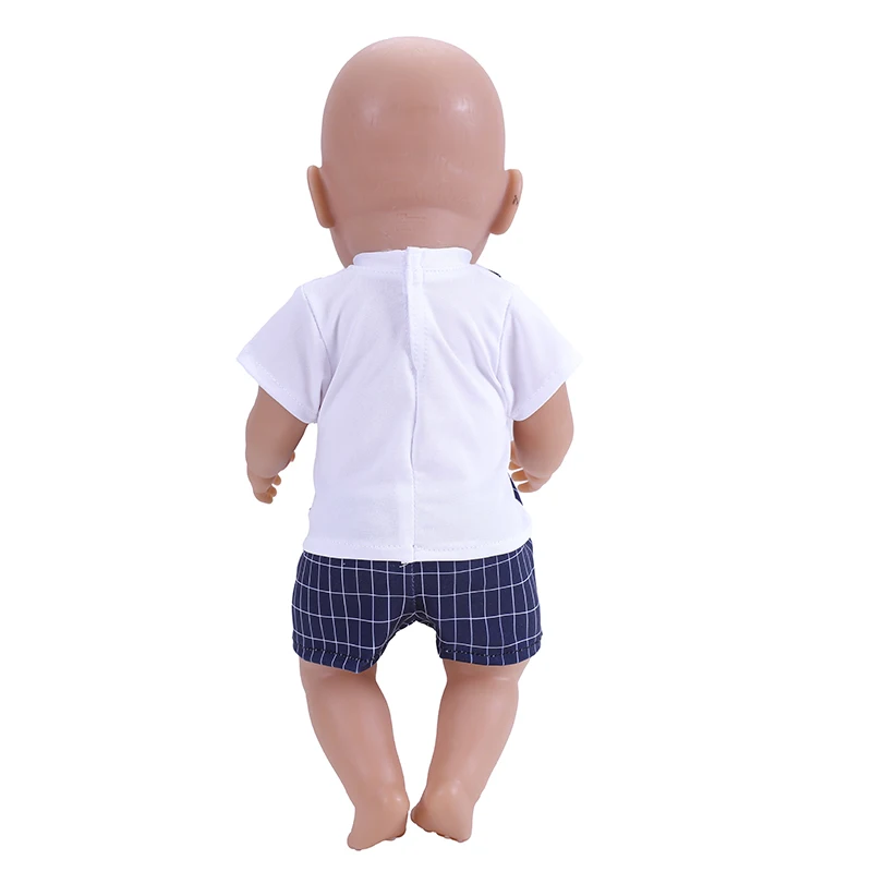 18 Inch Doll Clothes Costume Fashion Baby Born Gentleman Suit Doll Clothes 43 cm T-shirt Pants Baby Girl Birthday Christmas Gift